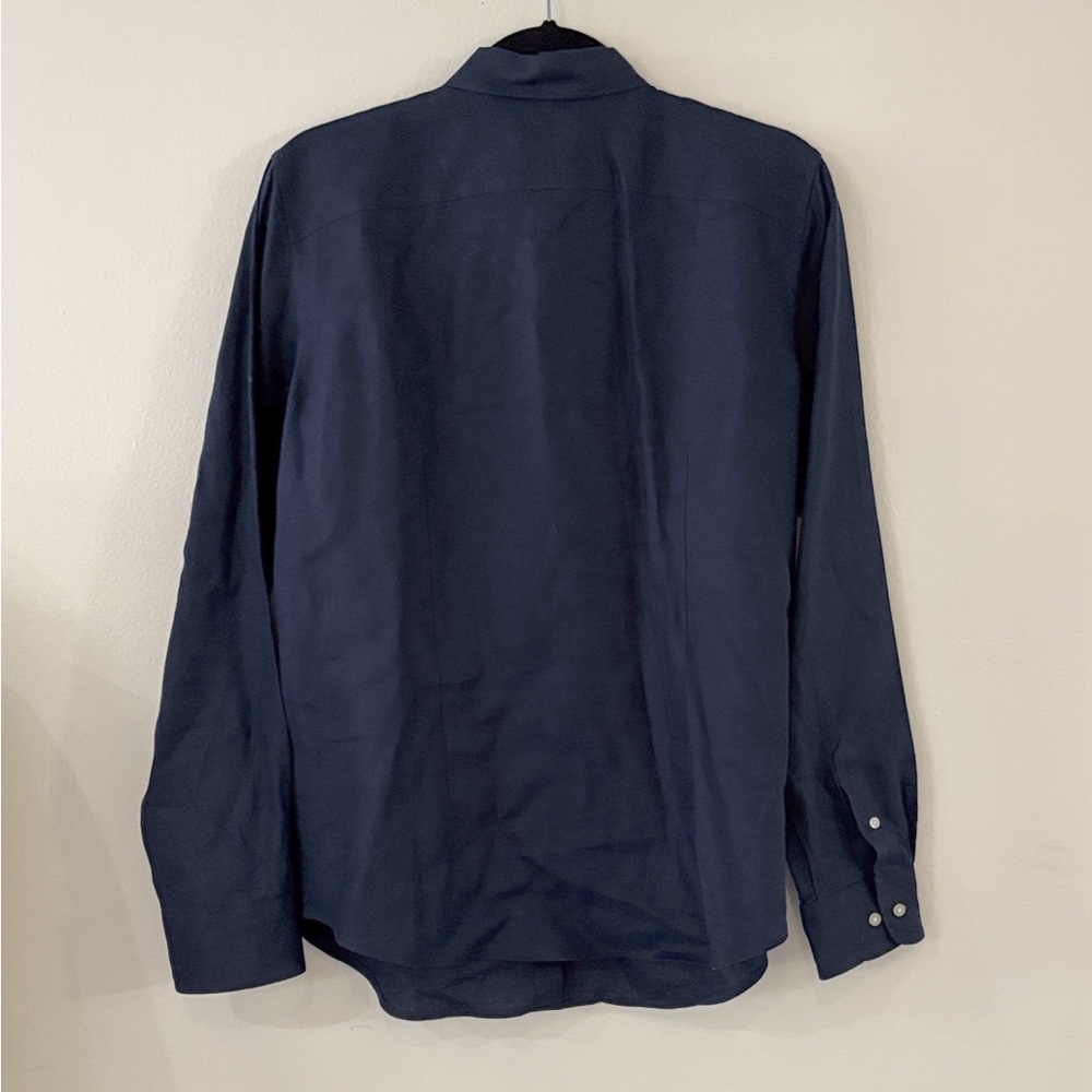Lauren Ralph Lauren Navy Long-Sleeve linen Shirt - Picture 2 of 6